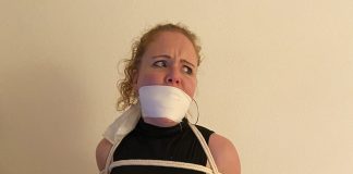 Beautiful Redhead Tied In A Dress OTM Gagged Woman Tied In Dress