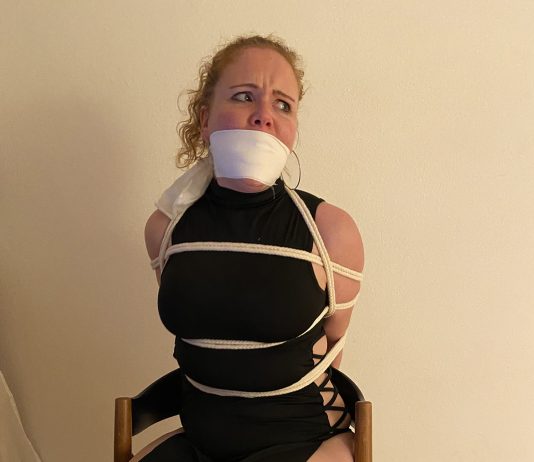Beautiful Redhead Tied In A Dress OTM Gagged Woman Tied In Dress