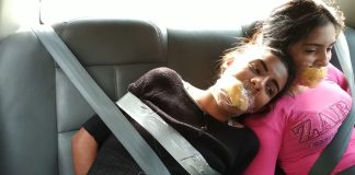 Tresspassers WILL Be Bound And Gagged! Gagged girls bound and gagged inside car