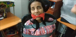 Nancy Drew Bound And Gagged By Notorious MILF Cute cowgirl cleave gagged and duct tape tied to a chair