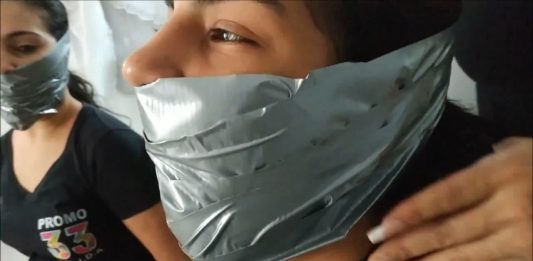 These Girls Wants To Be Strongly Gagged By Mom Two bondage girls are heavily gagged with sticky duct tape