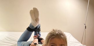 Tied Up In White Socks And Tight Jeans Beautiful blonde girl hogtied in jeans and white socks while gagged with black duct tape