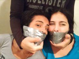Two Girls Bound And Taken By Couple Two bound and gagged damsels in distress