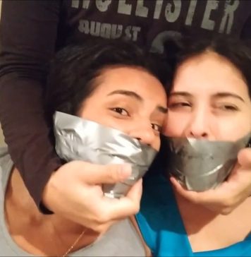 Two Girls Bound And Taken By Couple Two bound and gagged damsels in distress