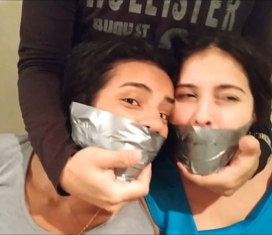 Two Girls Bound And Taken By Couple Two bound and gagged damsels in distress