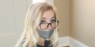 Blonde Wannabe Babysitter In Bondage Blonde babysitter gagged with duct tape