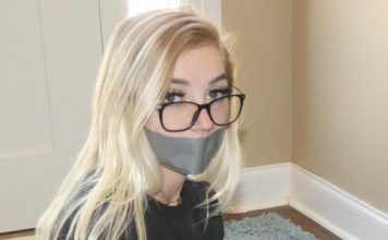 Blonde Wannabe Babysitter In Bondage Blonde babysitter gagged with duct tape