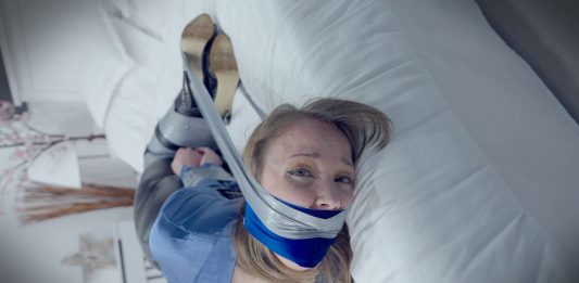 Secretary Lil Missy UK Grabbed For Bondage Lil Missy UK strictly hogtied in high heels