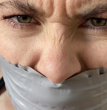 Bound And Gagged On Her Birthday! Mad woman gagged with tape