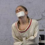 Rachel Adams Tape Gagged In Straitjacket Bondage (6)