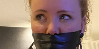 Sexy May Tape Tied In Leather Pants