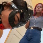 Lesbian Mistress Training Gagged Slave Girl with toilet cleaning