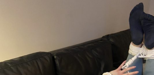 OTM Gagged Girl In Jeans Bondage OTM gagged girl hogtied with rope while wearing socks and tight jeans