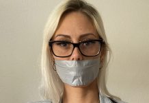 Tape Gagged Blonde Girl With Glasses