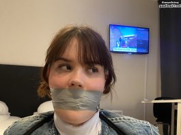 Tightly Tape Wrap Gagged Girl With Big Boobs