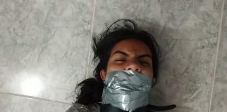 Mummified And Collared By MILFS – Selfgags Collared girl heavily gagged with real duct tape