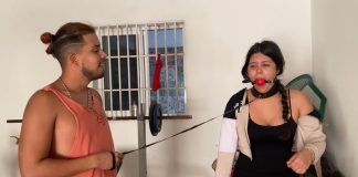 Slave Training The Personal Trainer – Selfgags Ball gagged girl collared and leashed while working out on a bike