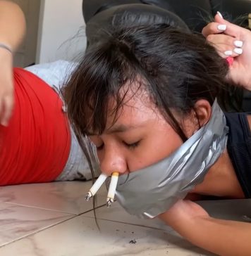 Cigarette Overload In Tight Tape Bondage – Selfgags Bound-And-Gagged-Cigarette-Smoking