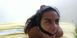 Hogtying Her Nosey Stepdaughter Painfully Tight – Selfgags Hogtied girl cleave gagged with rope in strict hogtie