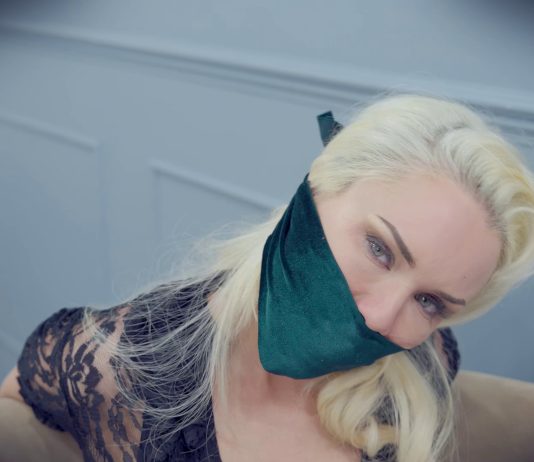 Secretary Ashley Jaymes Grabbed For Bondage Blonde secretary Ashley James nicely gagged with a scarf as an over the mouth gag