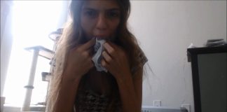 Babysitter Selfgags With Mom’s DIRTY Panties! Panty gagging babysitter