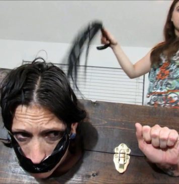 Lesbian Mom And Daughter BDSM Gagging And Whipping Gagged mom locked up and whipped by evil lezdom daughter