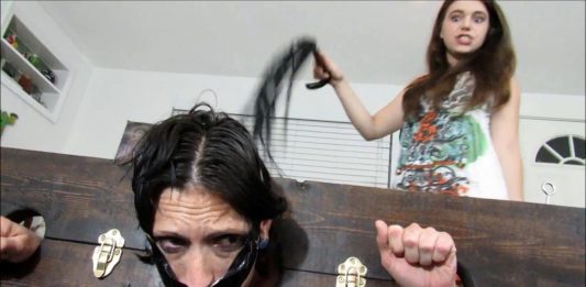 Lesbian Mom And Daughter BDSM Gagging And Whipping Gagged mom locked up and whipped by evil lezdom daughter