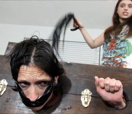 Lesbian Mom And Daughter BDSM Gagging And Whipping Gagged mom locked up and whipped by evil lezdom daughter