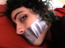 Lydia Black Fondled In Bondage Lydia Black duct tape gagged