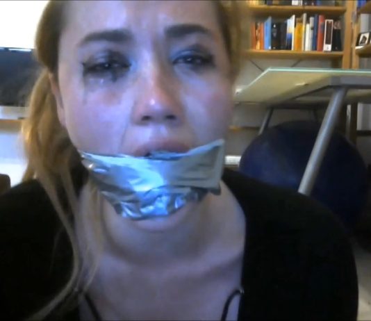 Misha Mayfair Destroyed By Self Gagging – Selfgags Misha Mayfair BDSM gagged tight