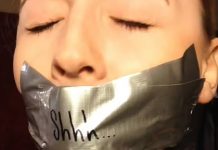 Don’t Tell Your Wife About The Blonde Gag Slut – Selfgags Blonde bondage amateur Kamilla Kaboose tape gagged and drooling for Selfgags