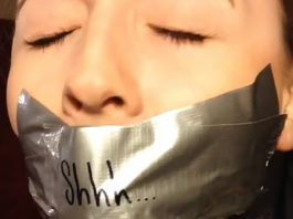 Don’t Tell Your Wife About The Blonde Gag Slut – Selfgags Blonde bondage amateur Kamilla Kaboose tape gagged and drooling for Selfgags