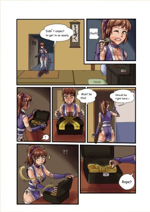 A BDSM comic about a female ninja named Rei. Rei gets caught and is tied up and gagged.