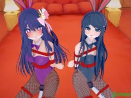 Anime girls Ai Hoshino and Sayaka Maizono in BDSM