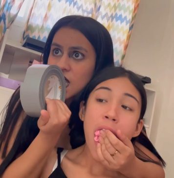 18-Year-Old Girl Bound By Kinky Witch – Selfgags A scary witch has gagged a cute girl with panties and she is now preparing to use duct tape on her mouth, too