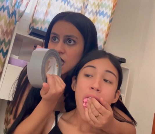 18-Year-Old Girl Bound By Kinky Witch – Selfgags A scary witch has gagged a cute girl with panties and she is now preparing to use duct tape on her mouth, too