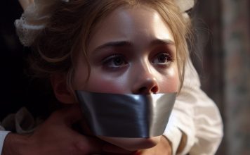 Chloë Grace Moretz: Tape Gagged Maid – AI Art