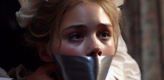 Chloë Grace Moretz: Tape Gagged Maid – AI Art