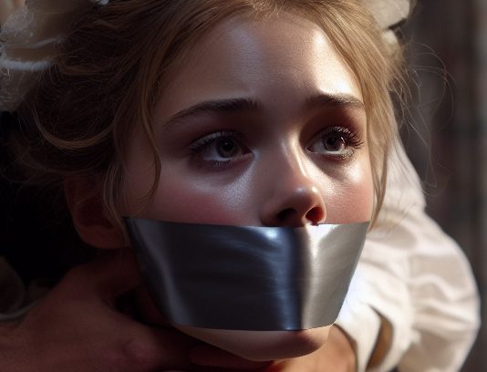 Chloë Grace Moretz: Tape Gagged Maid – AI Art