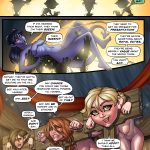 An erotic BDSM comic featuring four heroines in Goblin Town, facing bondage, submission, and dark desires from goblins as they endure intense sexual torment and struggle to escape.