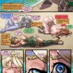 An erotic BDSM comic featuring four heroines in Goblin Town, facing bondage, submission, and dark desires from goblins as they endure intense sexual torment and struggle to escape.