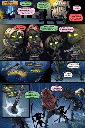 An erotic BDSM comic featuring four heroines in Goblin Town, facing bondage, submission, and dark desires from goblins as they endure intense sexual torment and struggle to escape.