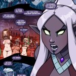 An erotic BDSM comic featuring four heroines in Goblin Town, facing bondage, submission, and dark desires from goblins as they endure intense sexual torment and struggle to escape.