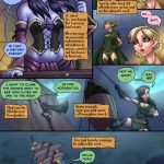 Four heroines bound on a ship, facing bondage, domination, and magical dangers in a BDSM fantasy comic.