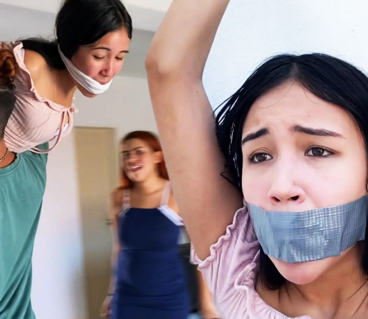Sexy Sales Assistant Kidnapped For Bondage By Angry Customers – Selfgags Gagged sales assistant Barby Luna in bondage