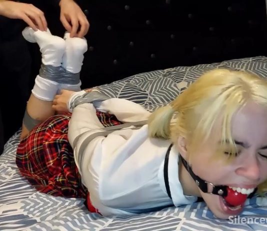 Schoolgirl Nani Hogtied, Gagged & Punished for Flunking! – Silenced Cuties Failing schoolgirl Nani ball gagged, bound and foot tickled. From Clips4sale studio Silenced Cuties