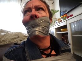 Taylor’s Loudmouth Tape Trap: Gagged Snooper Squirms in Boots & Leather – Blueeyedbondage taylor-loudmouth-tape-trap-blueeyedbondage-featured