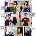 Storage Wars BDSM Comic - page 14: Weeks later, Laura wins storage unit filled with extreme BDSM gear and latex suits.