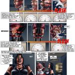 Page 3: Storage Wars BDSM Comic #3 - page 4: Barbara endures endless cycles on automatic blowjob machine, force-fed rubber dick cum.