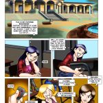 Mandy takes Clover back to college, pretending Alex and Sam are sick to avoid suspicion; bored Mandy remotely activates Clover's vibro panties during class with a click, causing the bound slave to moan and disrupt the lecture while the strict teacher summons her to the office – Totally Spices 5 bondage comic page 1, remote vibrator torment, college classroom humiliation, secret slave training, lezdom public peril setup